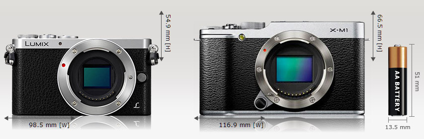 Saat diletakkan dengan kamera Fuji X-M1, Panasonic GM1 terlihat sangat kecil