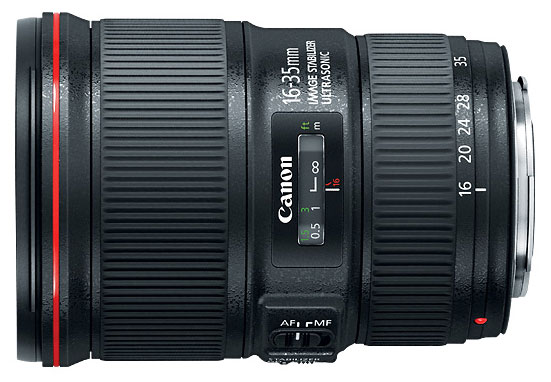 Canon EF 16-35mm f/4 IS USM L filter 77mm, berat 615 gram, panjang 11.8 cm, minimum fokus terdekat 28 cm