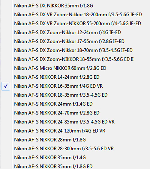 Banyak profile lensa yang ada di Lightroom versi 5.4 ini. Lensa jadul biasanya gak ada