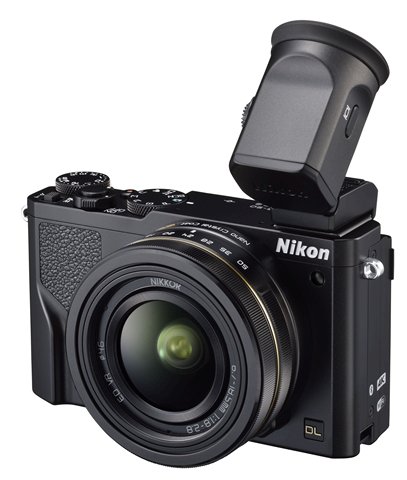 Nikon DL 18-50mm f/1.8-2.8 dengan jendela bidik opsional.
