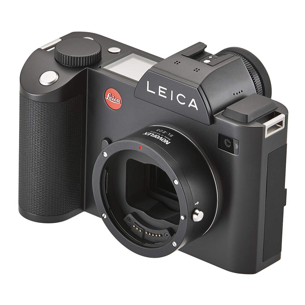 Leica SL dengan adaptor Novoflex untuk memasang lensa-lensa DSLR Canon EOS.